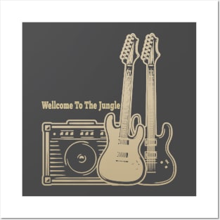 Wellcome to the jungle plat with guitars Posters and Art